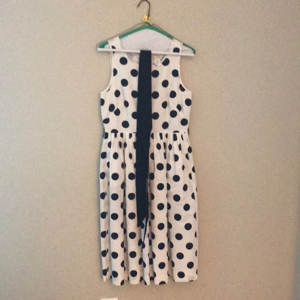 Jcrew black and cream polka dot dress